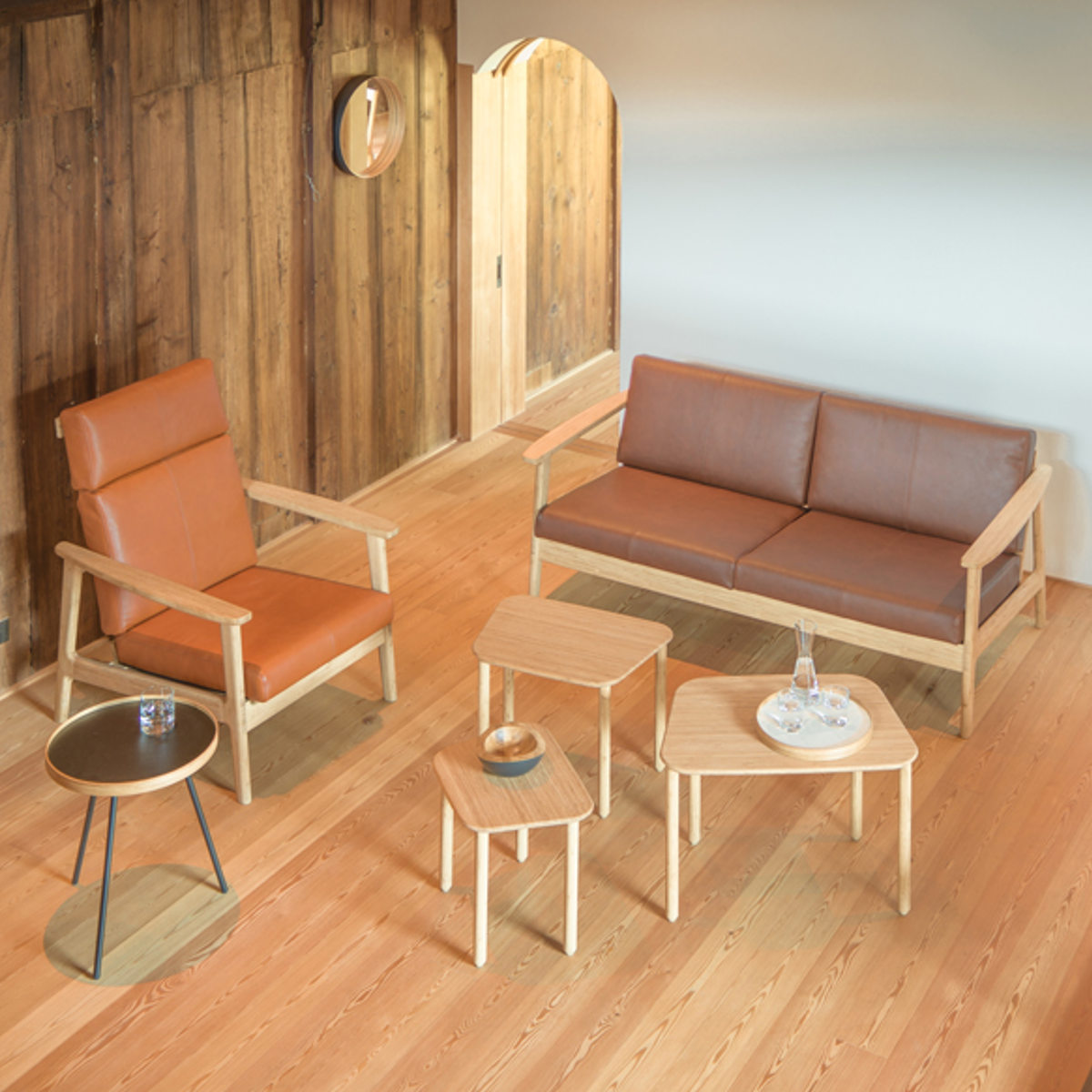 TEORI（テオリ） ネストテーブル 3個セット 幅45〜65 竹製 （ テーブル