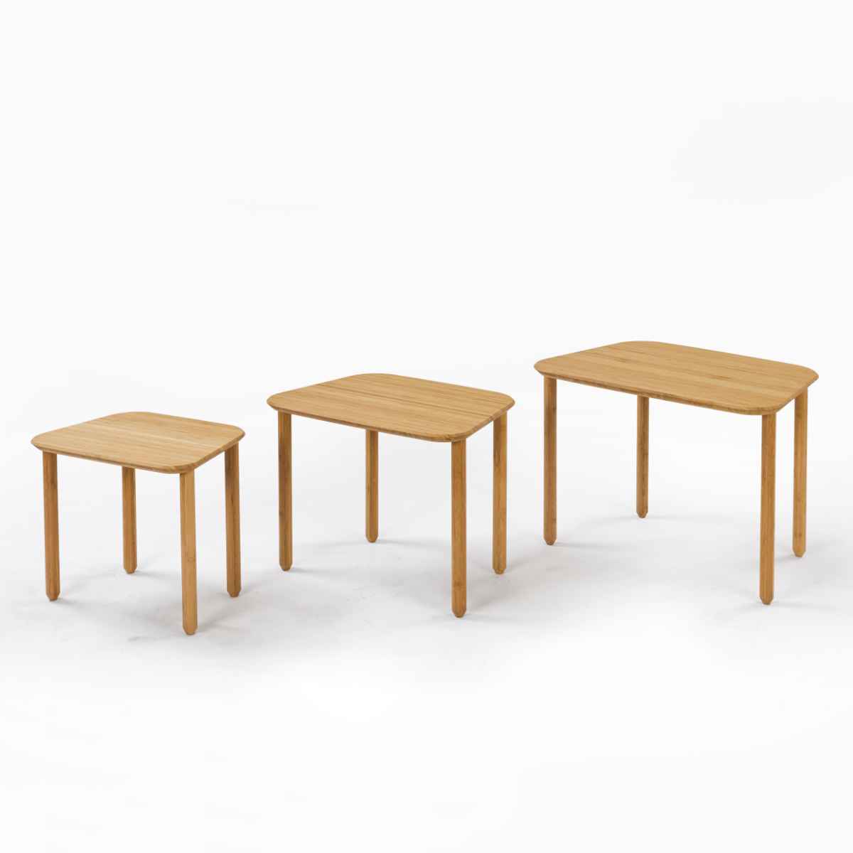 TEORI（テオリ） ネストテーブル 3個セット 幅45〜65 竹製 （ テーブル