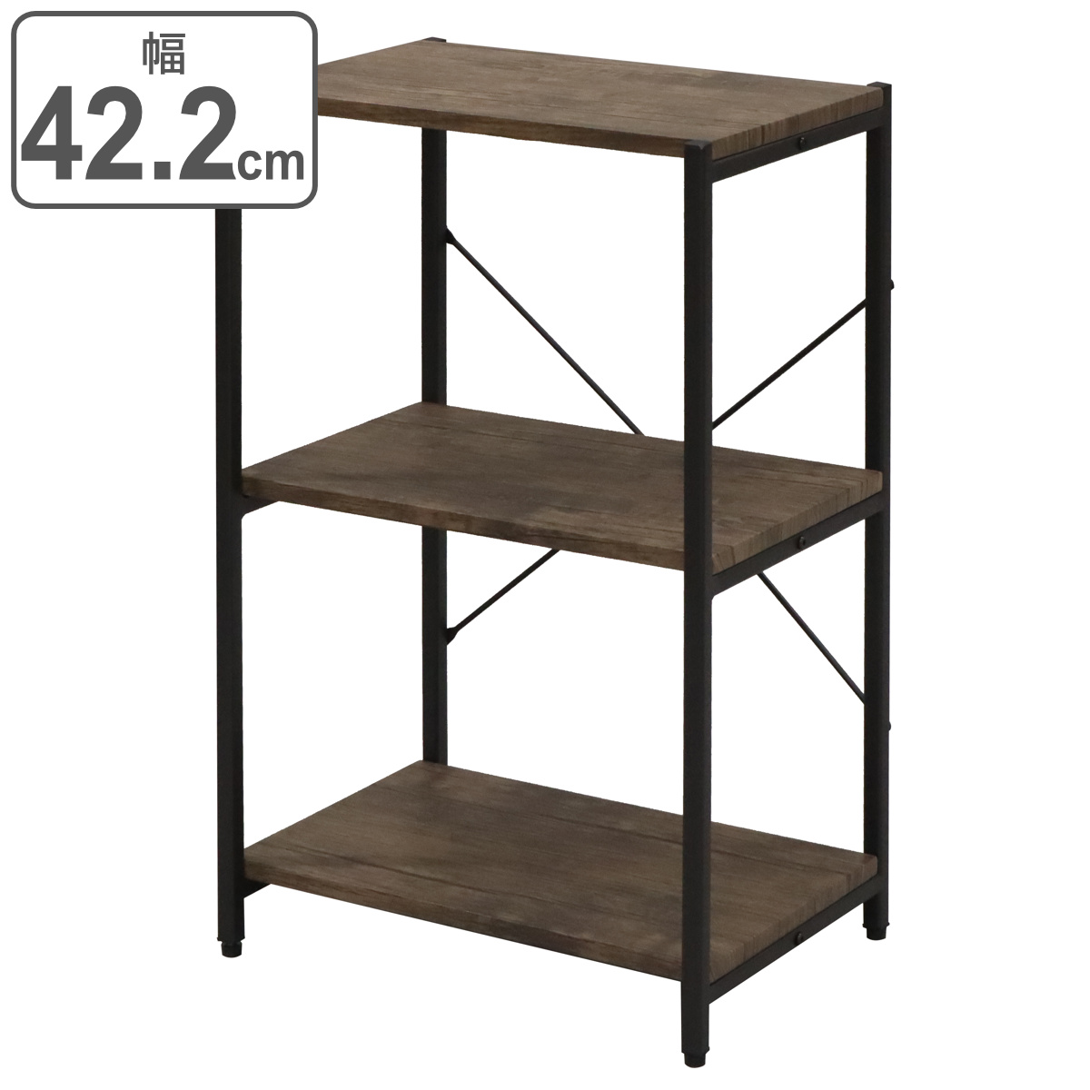 コーナーラック 3段 ヴィンテージ調 スチールフレーム バルネ 幅30cm
