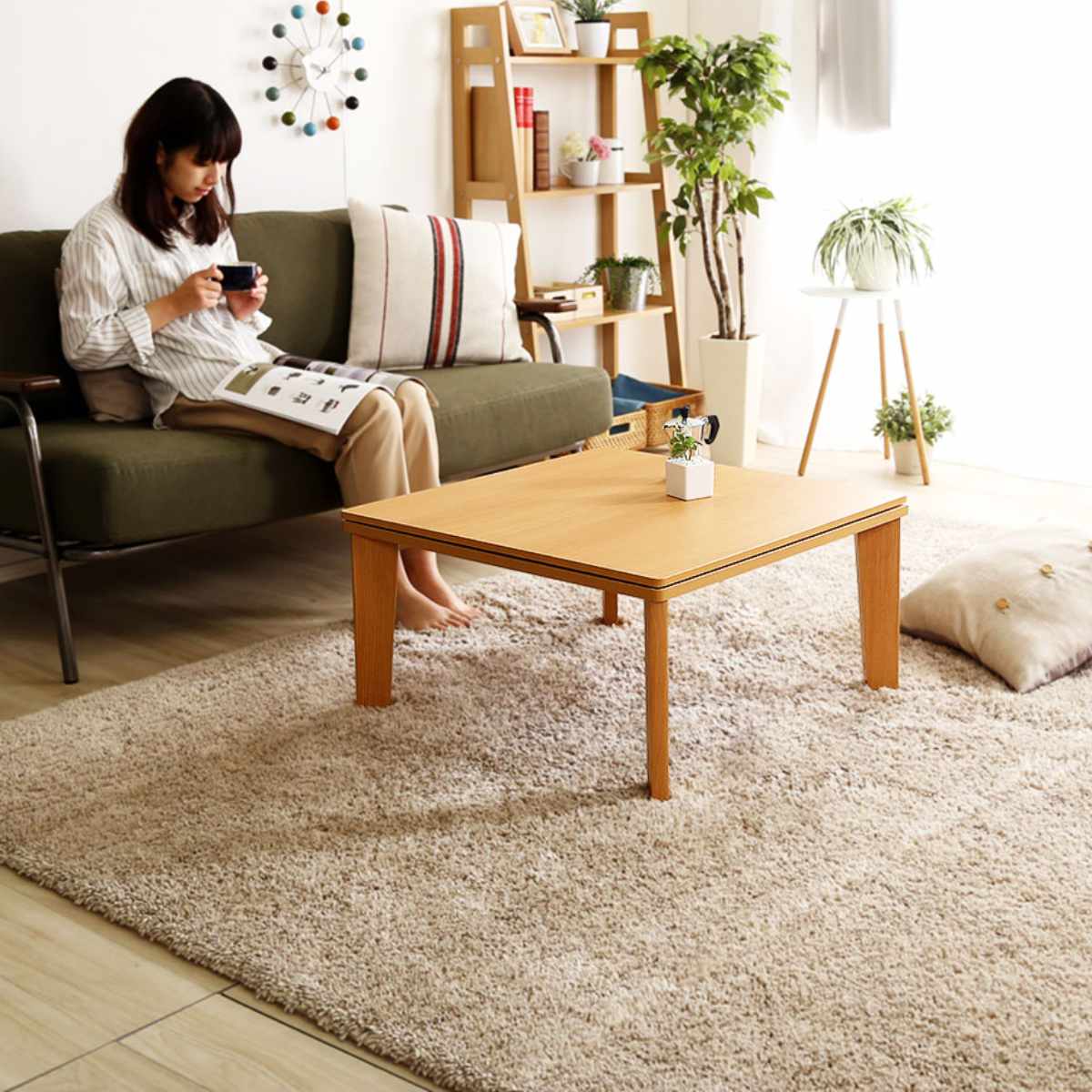 ホームテイスト（HOME taste） こたつ 幅70cm 木目調 テーブル