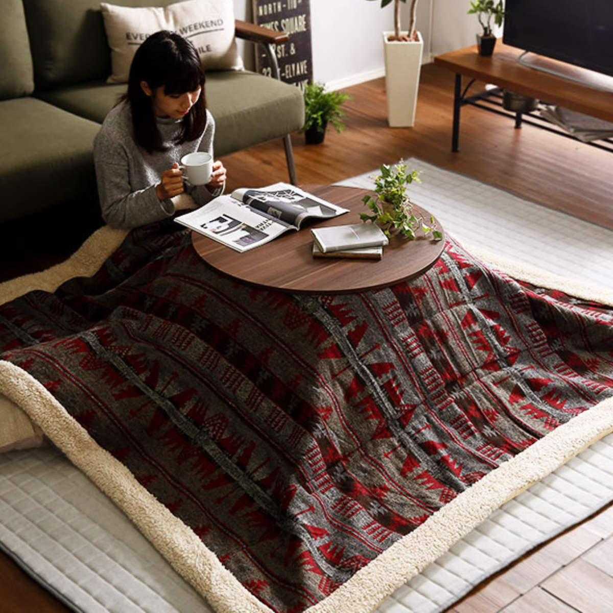 ホームテイスト（HOME taste） こたつ 幅70cm 円形 テーブル