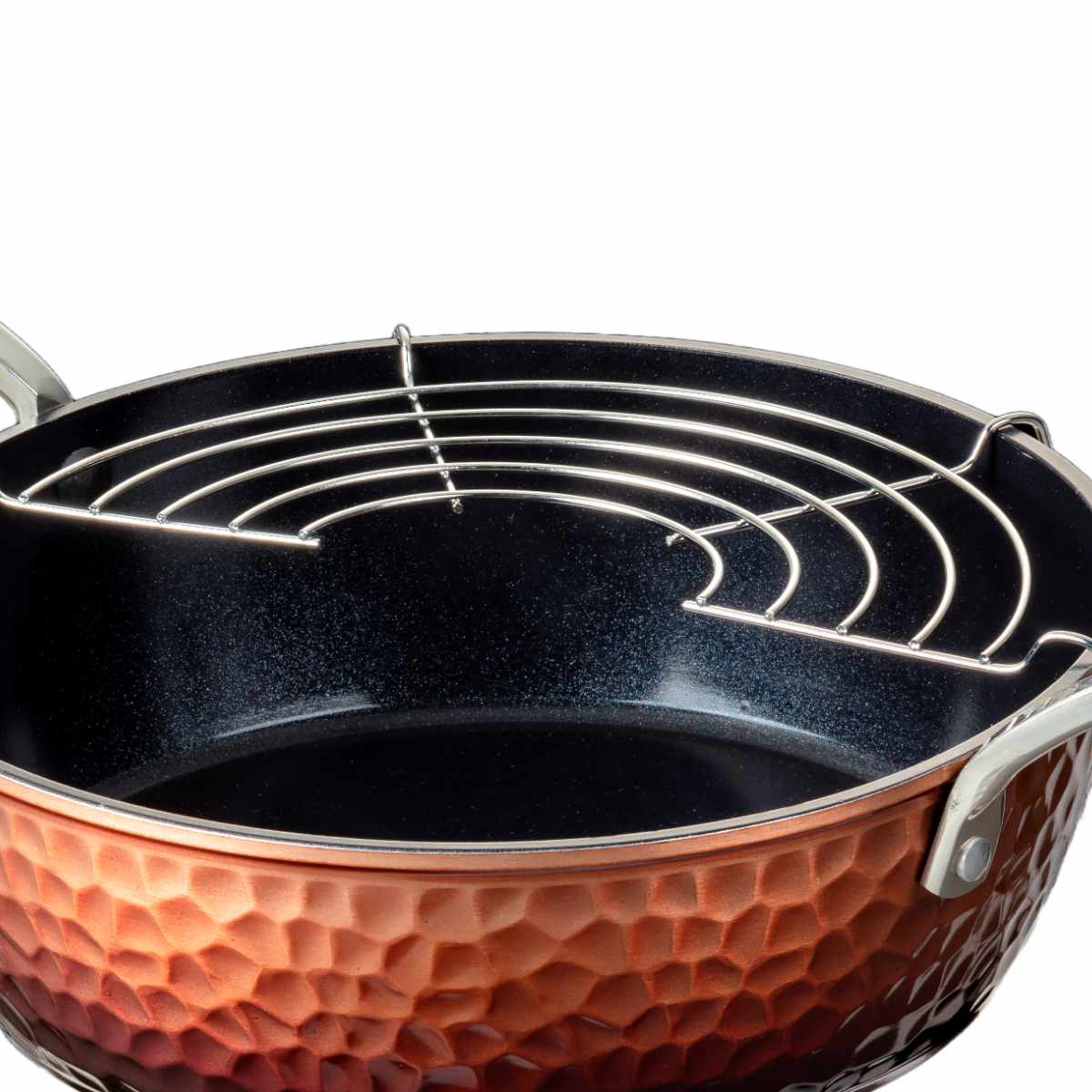 谷口金属工業 天ぷら鍋 22cm IH対応 槌目鍛造天ぷら鍋 （ ガス火対応