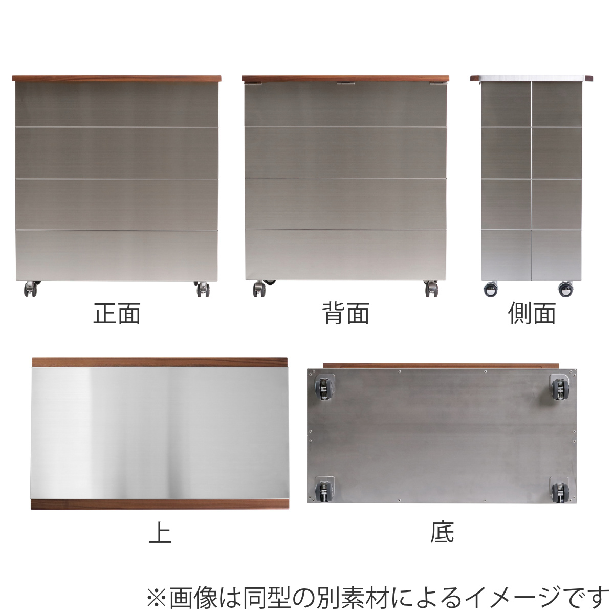 ゴミ箱 90L CUBOID ダブルステンレス...の詳細画像2