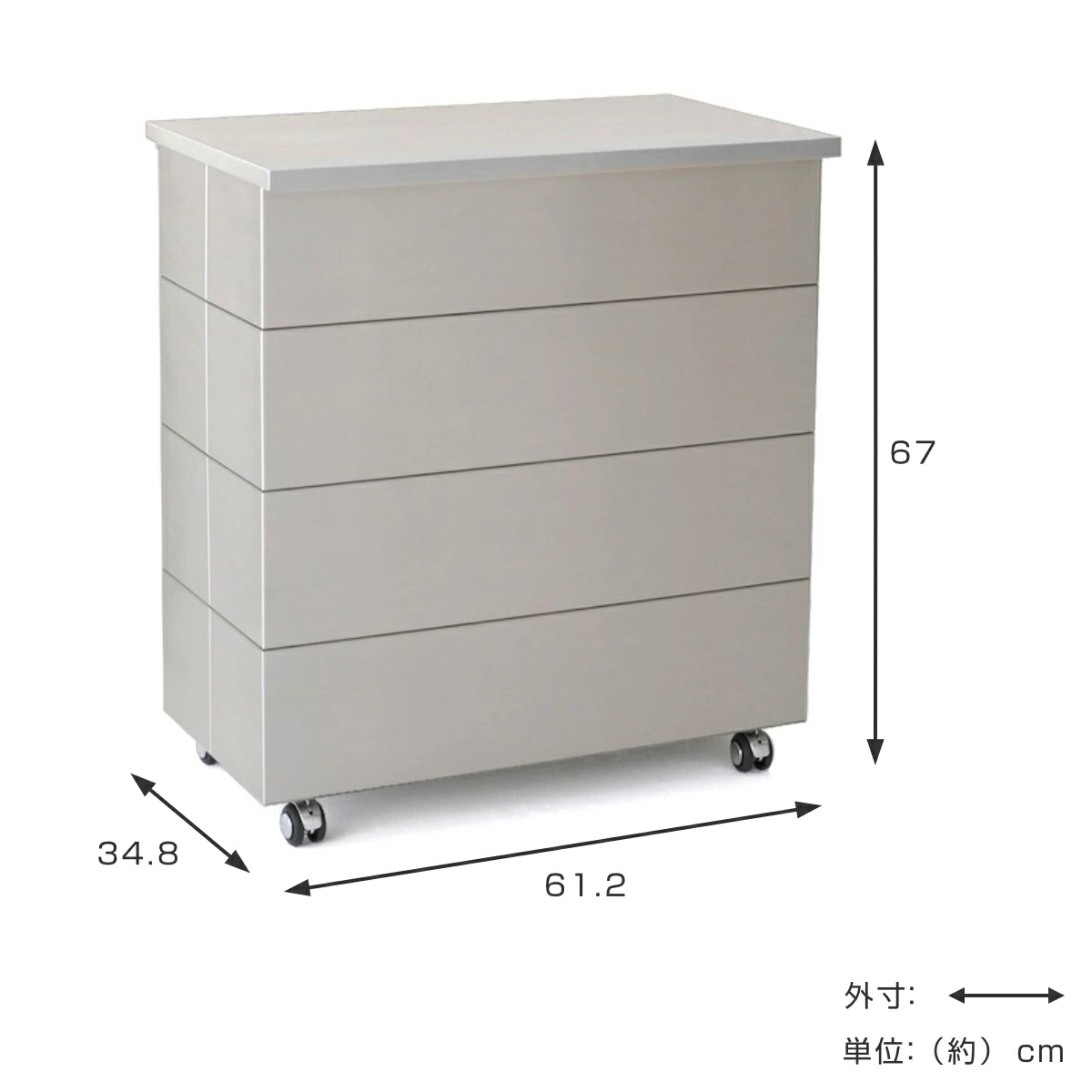 ゴミ箱 90L CUBOID ダブルステンレス...の詳細画像3