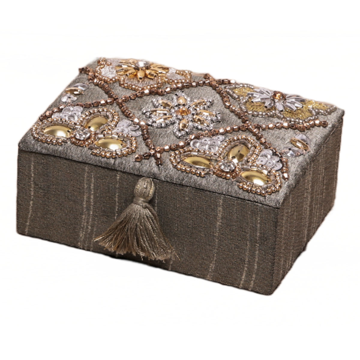 ジュエリーボックス ビーズ 刺繍 ケース （ ジュエリーケース