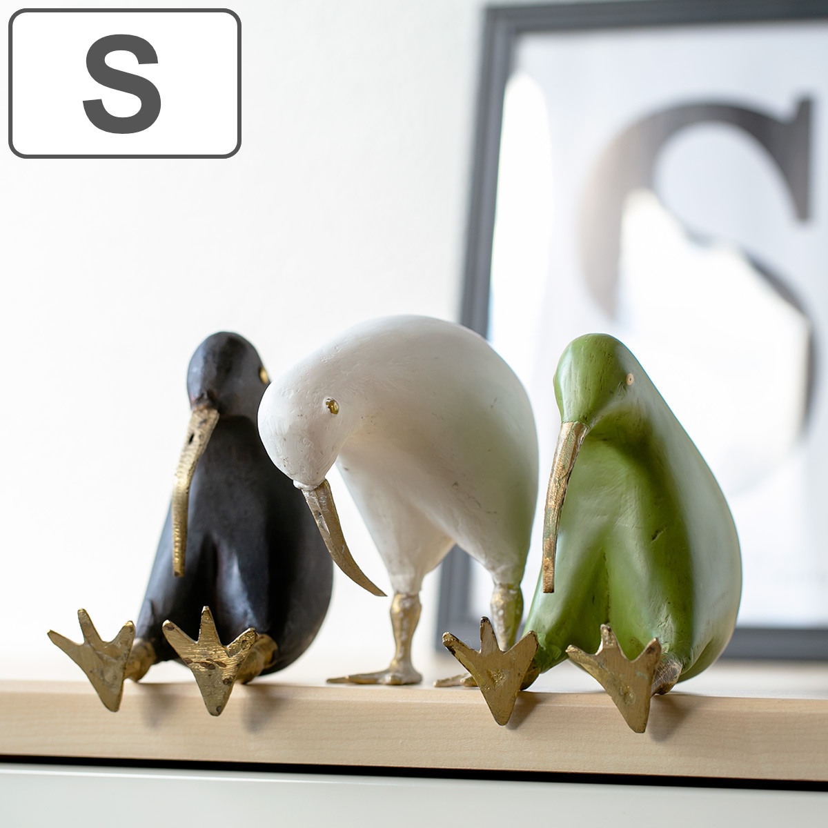 オブジェ キウイ Sサイズ マスコット 木製 （ キーウィ 鳥 かわいい