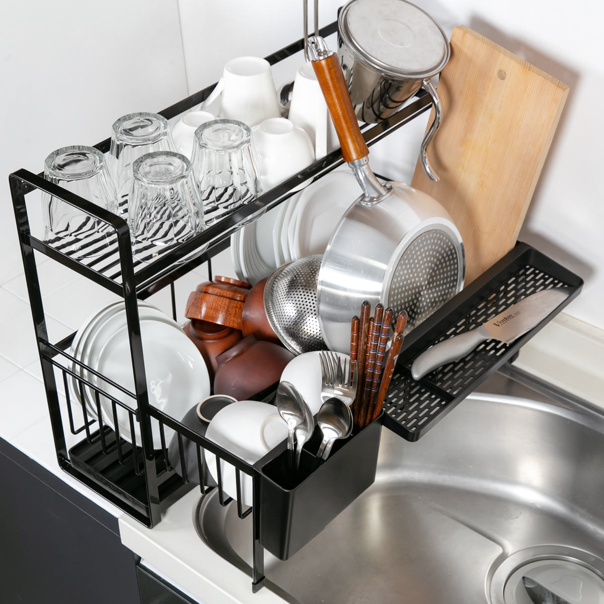 tower 特典付き 山崎実業 水切りラック スペース広がる 伸縮 2段