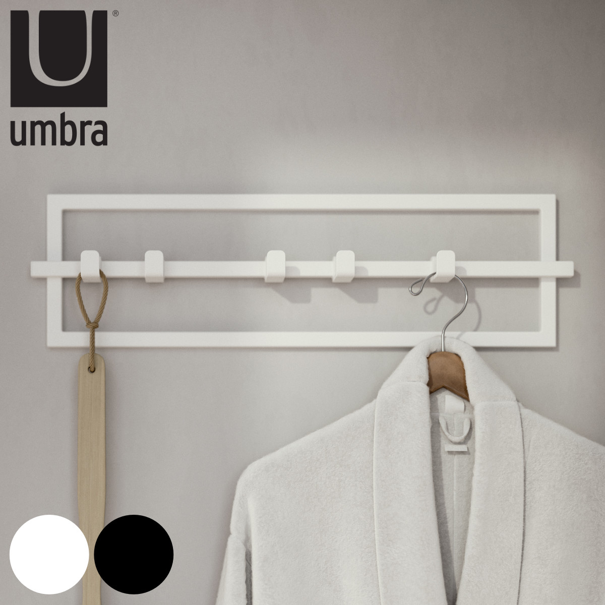 �Ǌ|�� umbra �A���u�� �L���[�r�R �t�b�N 5�A �ǖʎ��[ �i �Ǌ|���t�b�N �X���C�h ��53cm �n���K�[�t�b�N �R�[�g�|�� ���� ���[ �E�H�[���t�b�N �J�o�� �X�q �j