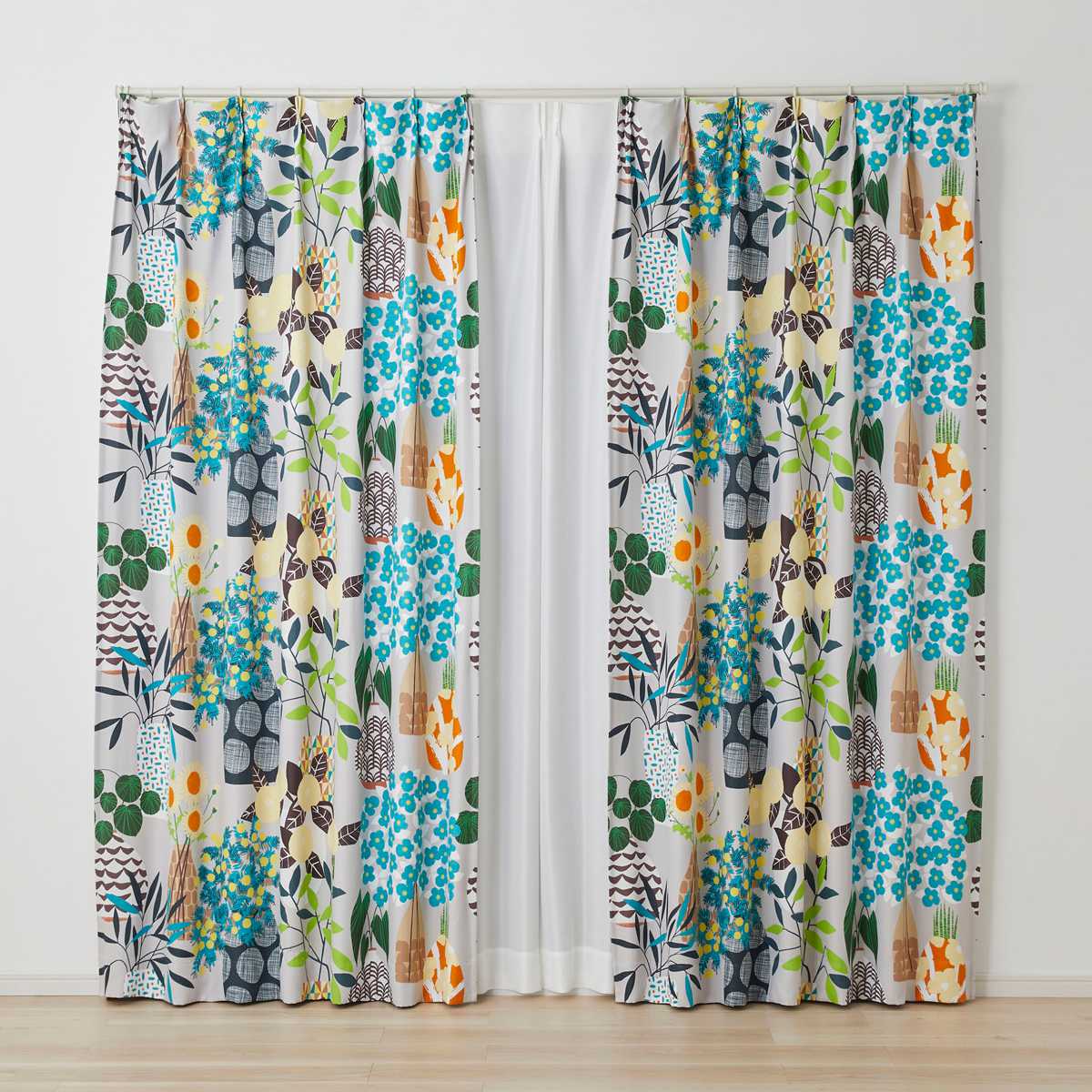 スミノエ カーテン フラワーポット 遮光2級 100×200cm 1枚入り