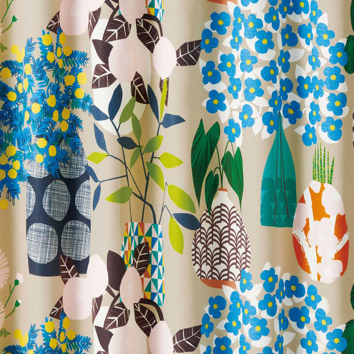 スミノエ カーテン フラワーポット 遮光2級 100×200cm 1枚入り