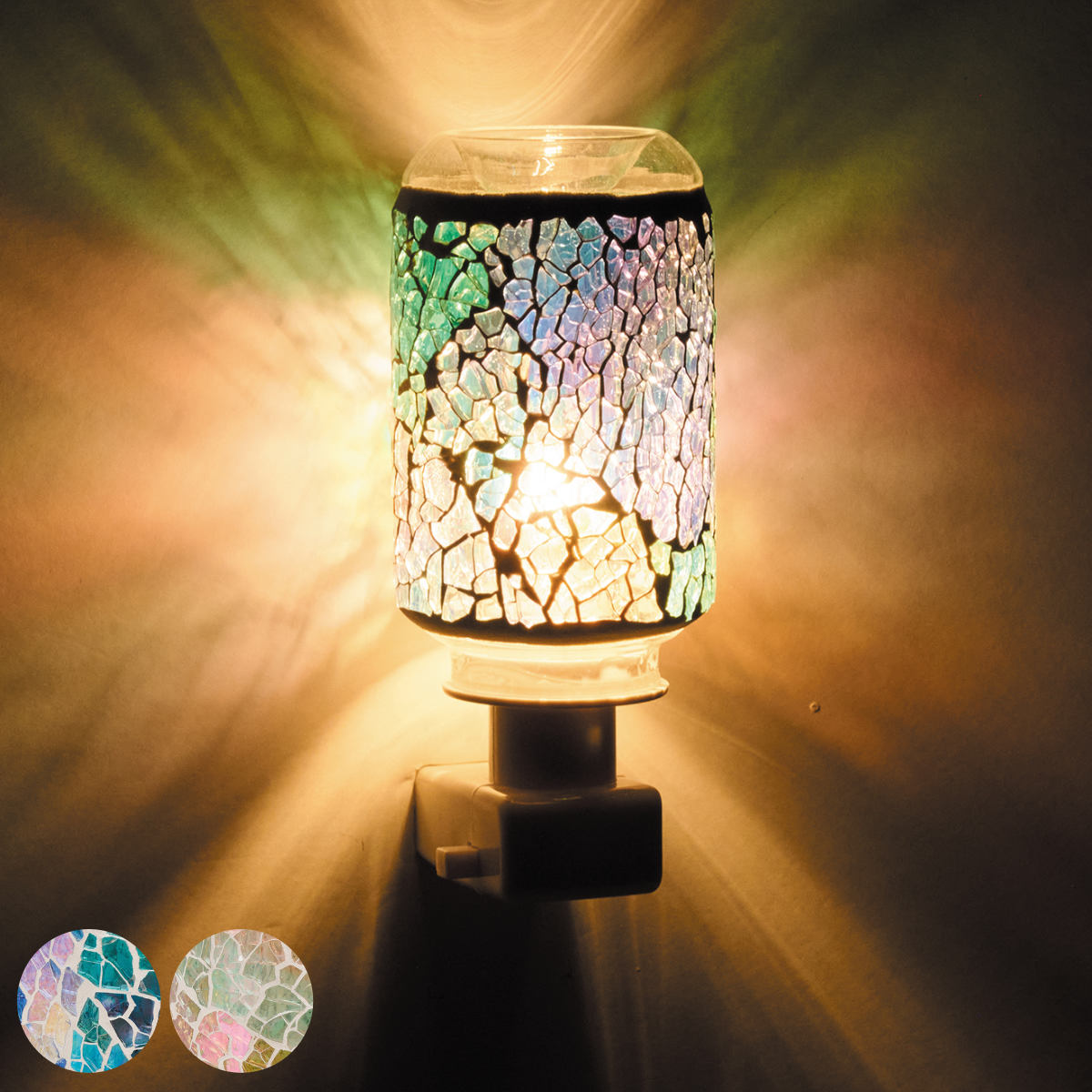 照明 アロマランプ モザイクランプ コンセント型 オーロラ （ ライト 間接照明 アロマライト フットランプ フットライト 足元灯 アロマ インテリア おしゃれ ）
