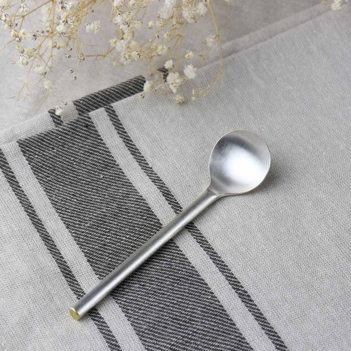 工房アイザワ 円 黄銅洋食器 シュガースプーン 銀仕上 ( aizawa 日本 工房アイザワ 円 黄銅洋食器 シュガースプーン 銀仕上 ( aizawa 日本