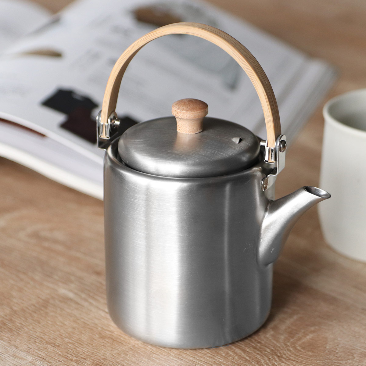 工房アイザワ 特典付き ブラックピーマン ストレートポット 弦手