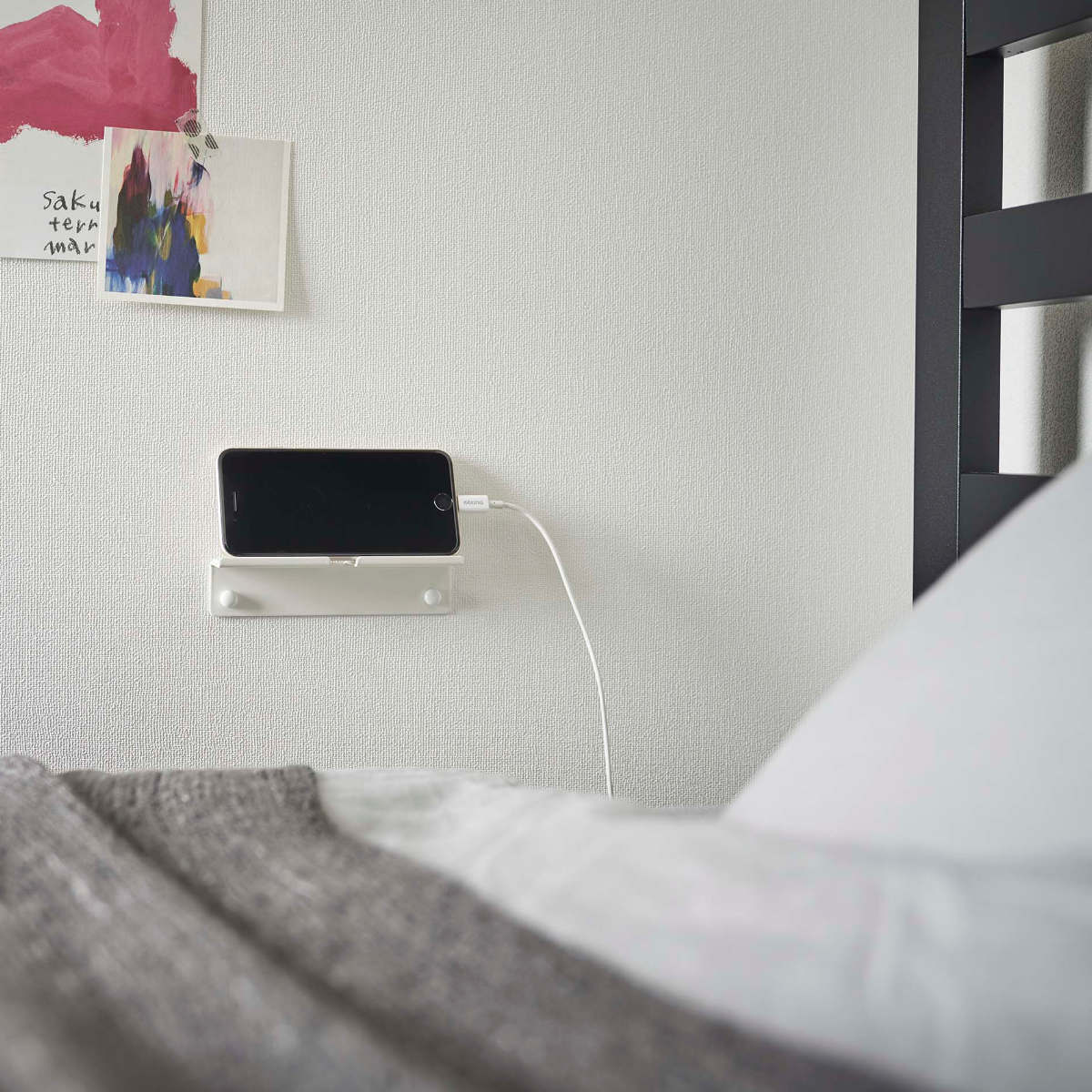 山崎実業 tower ウォール スマートフォンホルダー タワー （ 4903208058957 タワーシリーズ スマホスタンド タブレットスタンド ipadスタンド 壁面 収納 ） | tower | 15