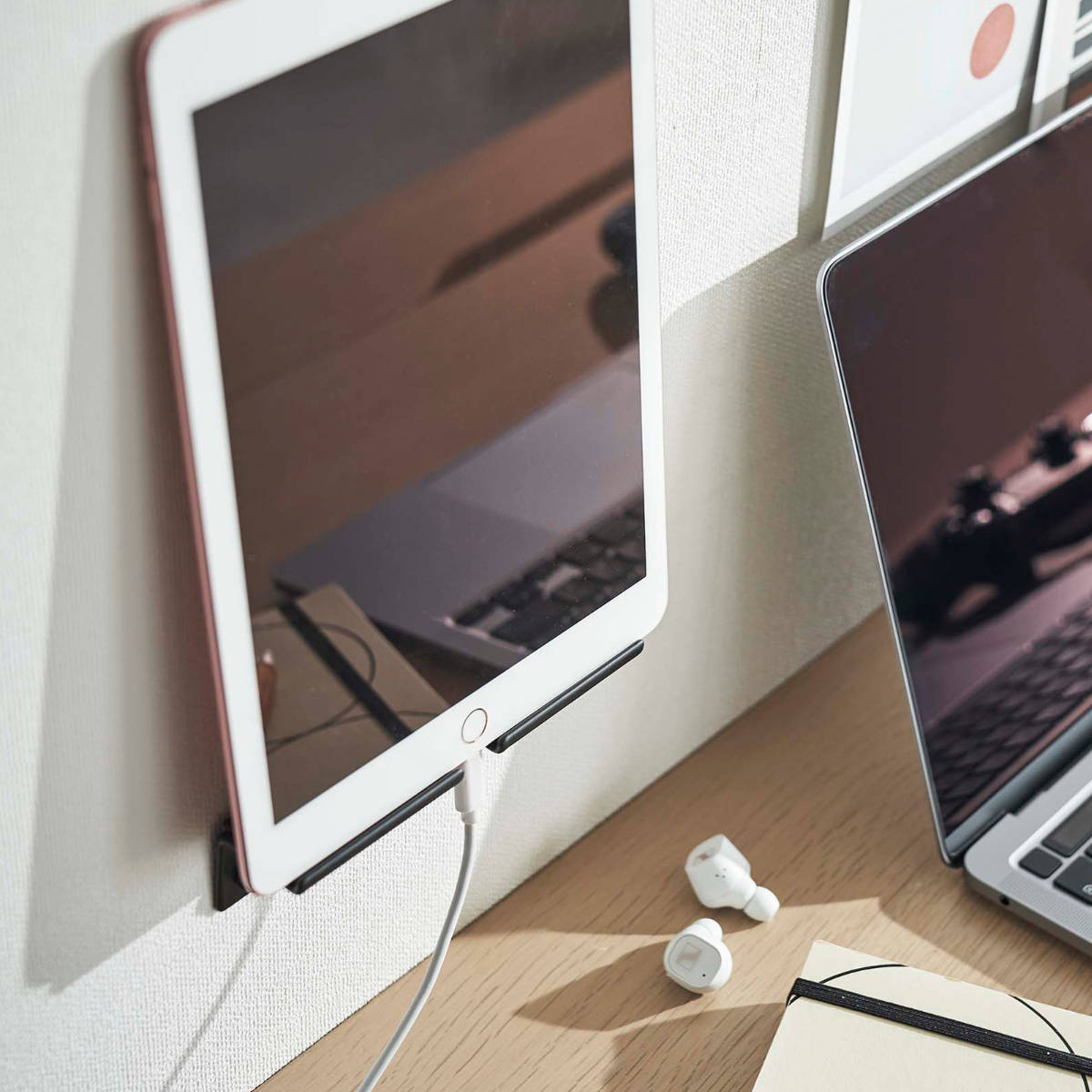 山崎実業 tower ウォール スマートフォンホルダー タワー （ 4903208058957 タワーシリーズ スマホスタンド タブレットスタンド ipadスタンド 壁面 収納 ） | tower | 18