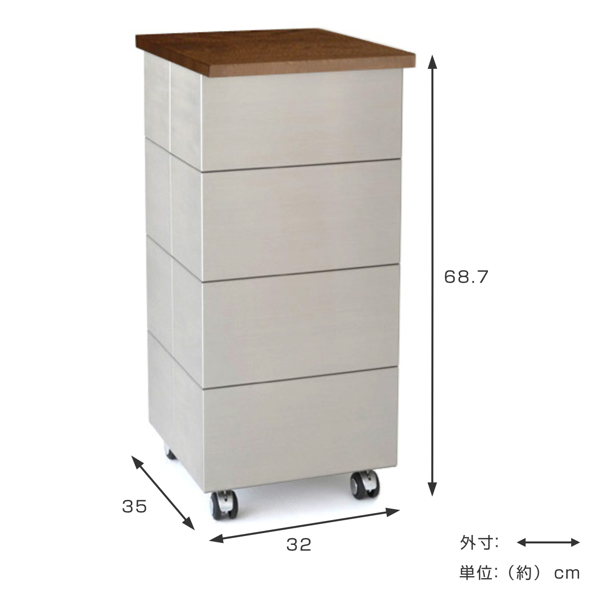 ゴミ箱 45L CUBOID シングル 天然無...の詳細画像3
