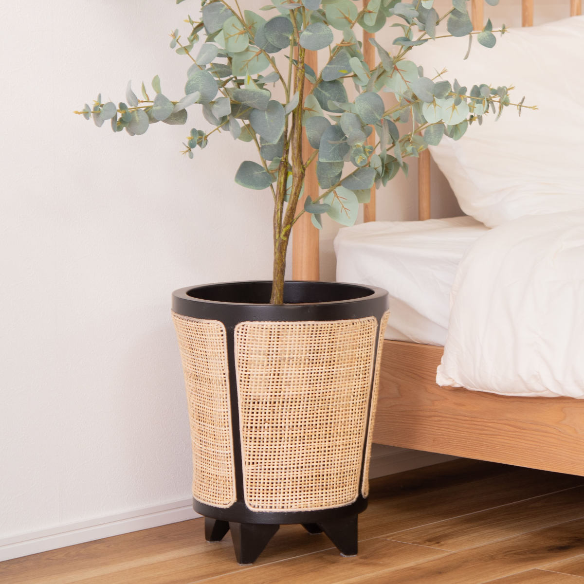 プランターカバー 直径32×高さ38cm 8号用 （ 植木鉢カバー ポットカバー 鉢入れ 鉢カバー 鉢植え かご 8号鉢用 木製 丸 ）