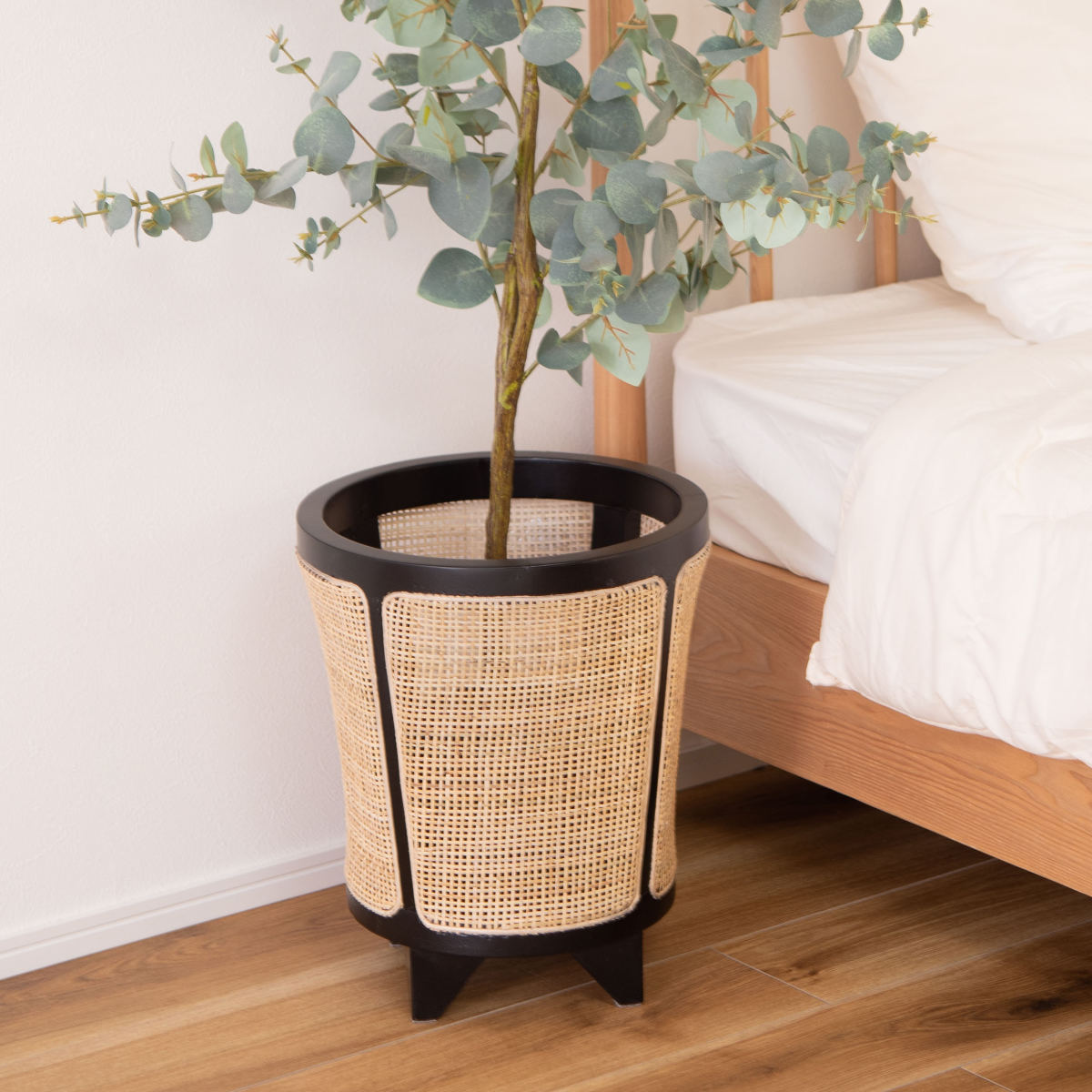 プランターカバー 直径32×高さ38cm 8号用 （ 植木鉢カバー ポットカバー 鉢入れ 鉢カバー 鉢植え かご 8号鉢用 木製 丸 ）_3