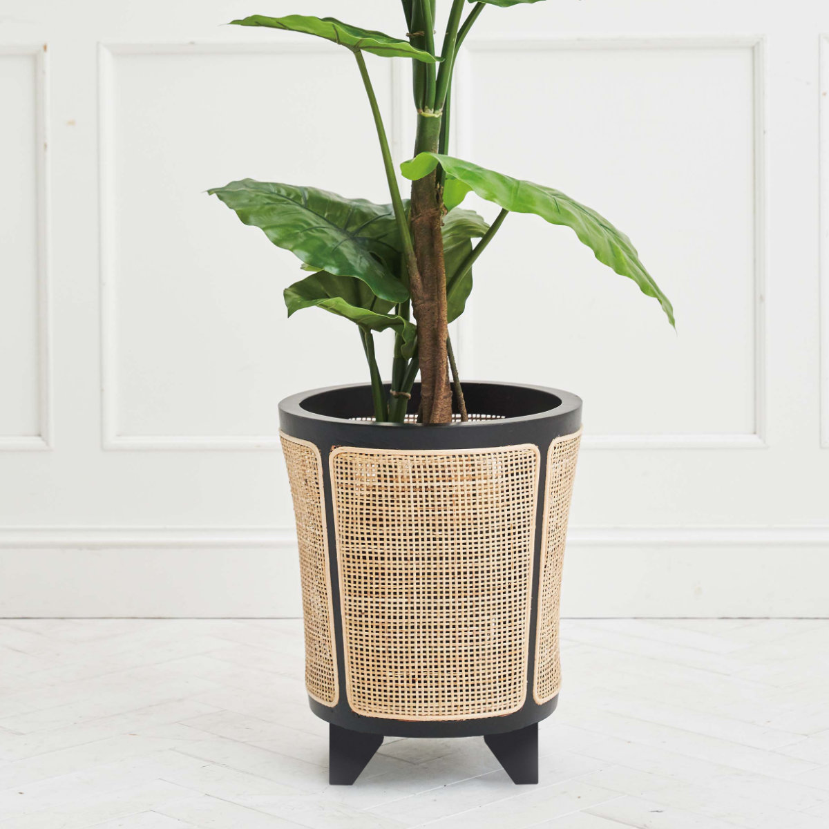 プランターカバー 直径32×高さ38cm 8号用 （ 植木鉢カバー ポットカバー 鉢入れ 鉢カバー 鉢植え かご 8号鉢用 木製 丸 ）_5