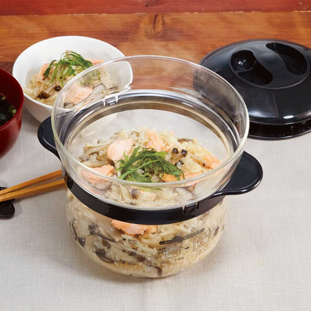 ハリオ 電子レンジ用炊飯器 1〜2合 ガラスの...の詳細画像3