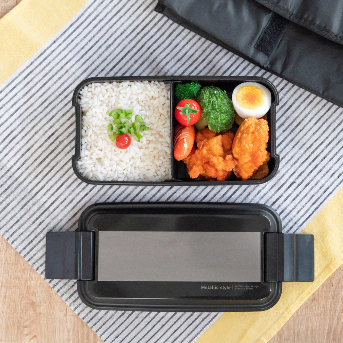 OSK（オーエスケー） お弁当箱 メタリックスタイル 850ml 1段 保冷