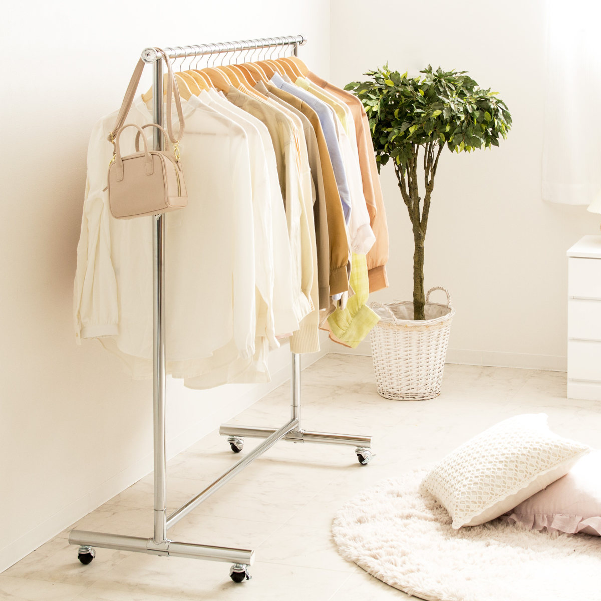 岩附 ハンガーラック 高耐荷重 幅120cm （ パイプハンガー 頑丈 耐荷重