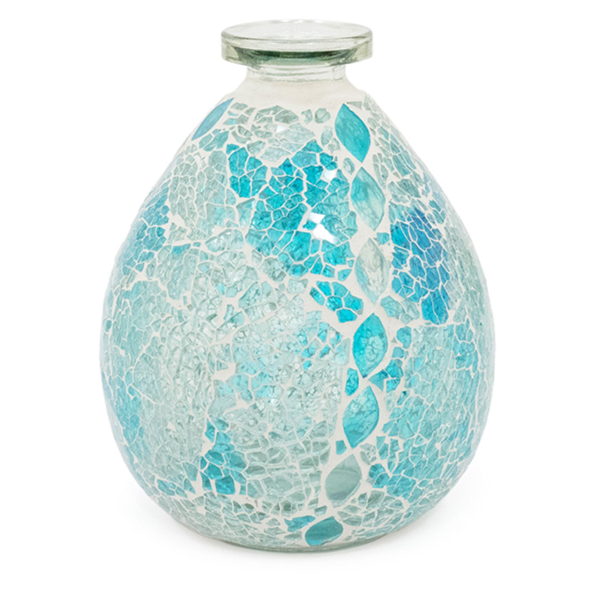 花瓶 モザイク フラワーベース ガラス （ 花びん 花器 ベース ミニ