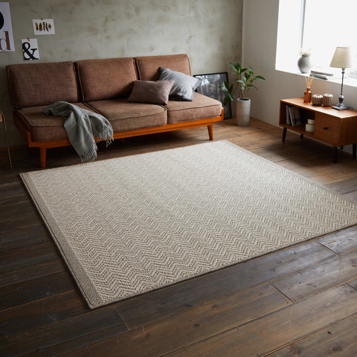 ラグ スミノエ ジップスコット 130×190cm 防ダニ 防炎 ウール100％ （ ラグマット カーペット 絨毯 マット 機能ラグ 長方形 1.5畳 ）