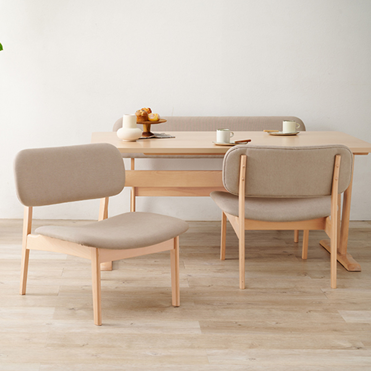 HAGiHARA（萩原） ダイニングテーブルセット 4人掛け ベンチ チェア 4