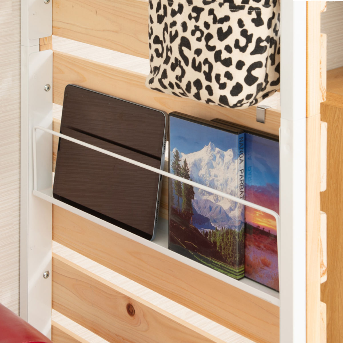 マガジンラック ひのきのキャスター付きパーテー...の詳細画像3