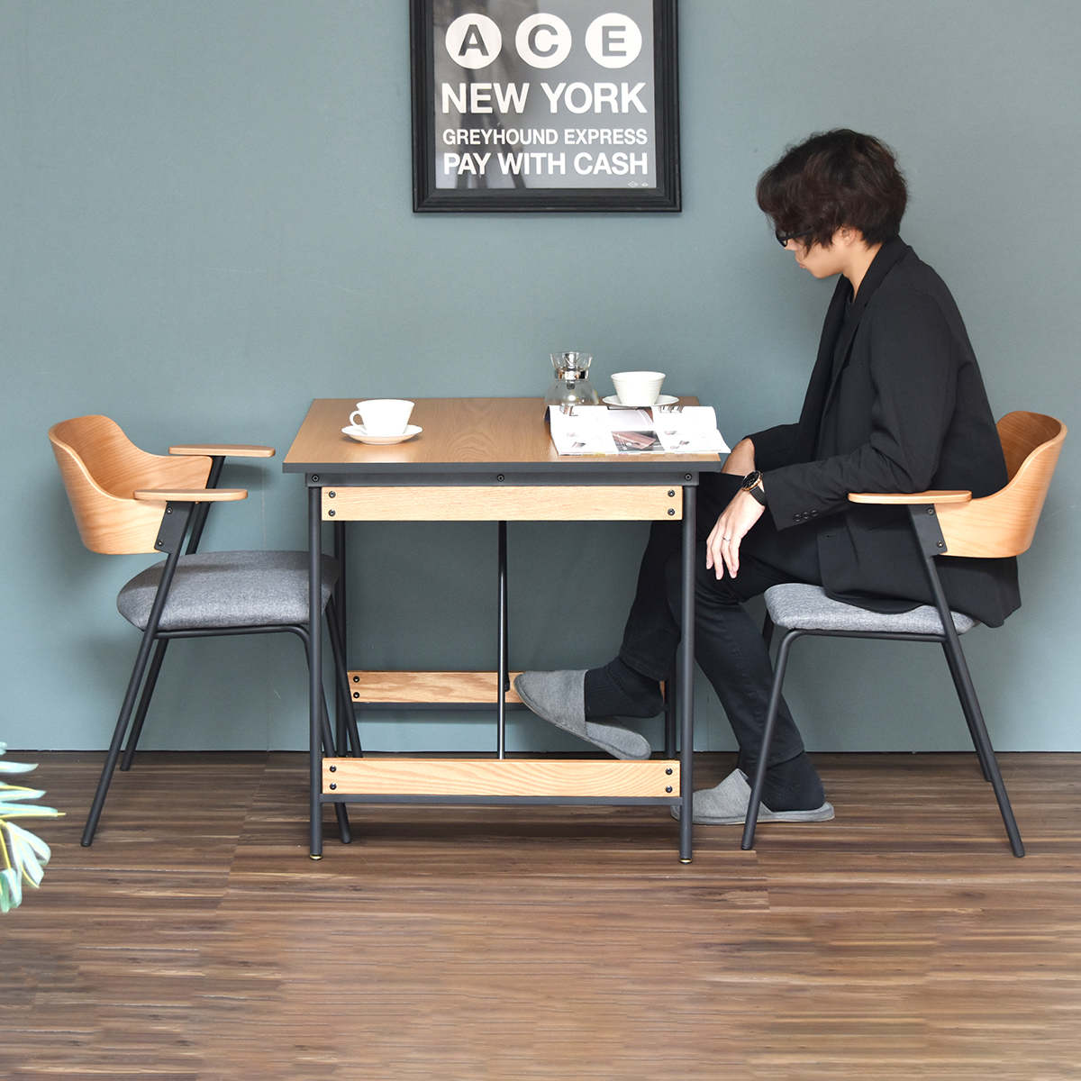 B.Bファニシング お掃除ロボット対応 ダイニングチェア 2脚セット 座面