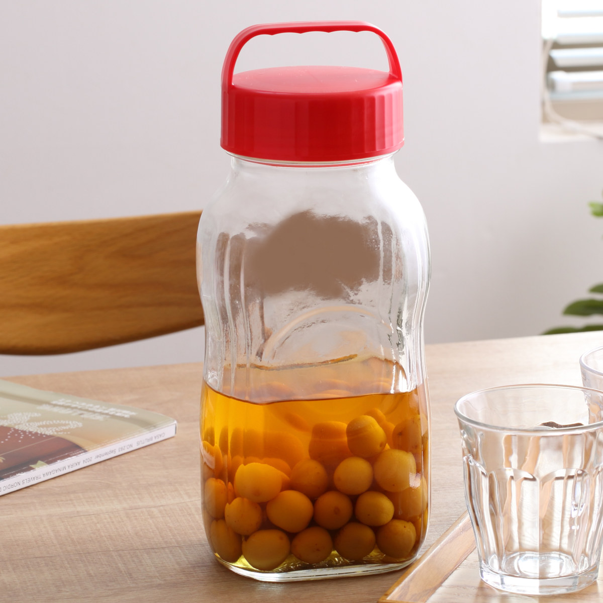 東洋佐々木ガラス 果実酒びん 漬け上手 2L 梅 500g用 保存容器