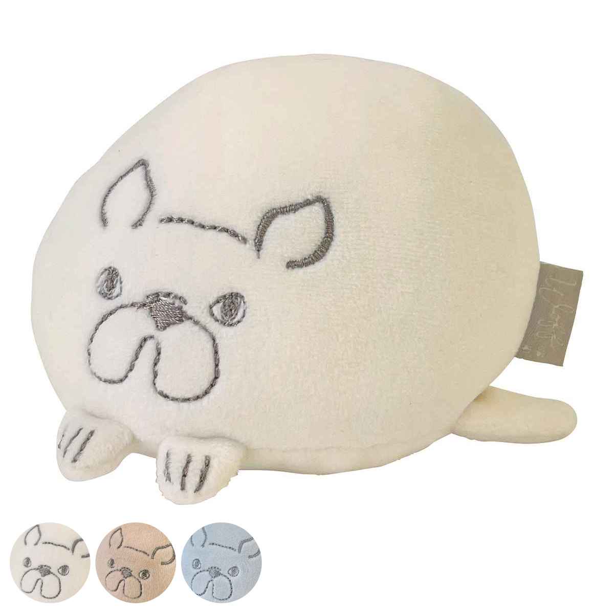 クッション わふわふ 手のひらサイズ 丸 イヌ （ ぬいぐるみ にぎにぎ もちもち いぬ 犬 リラックス 癒し デスクワーク デスク周り ）