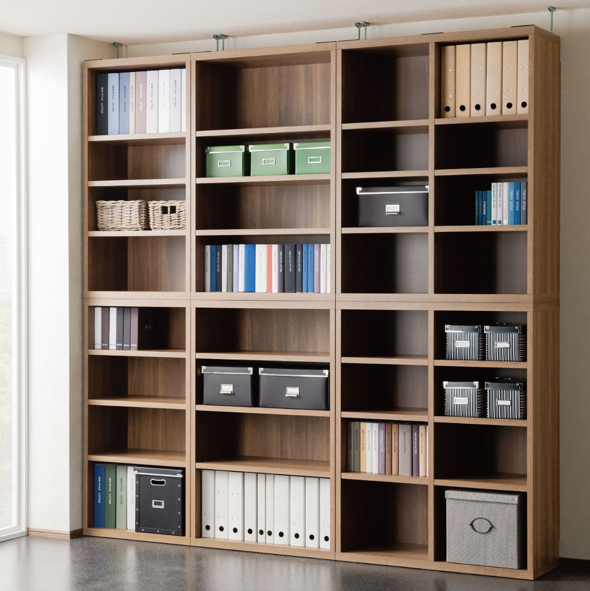 フナモコ（FUNAMOCO） 木製ラック 4段 組合せ家具 リビングシェルフ