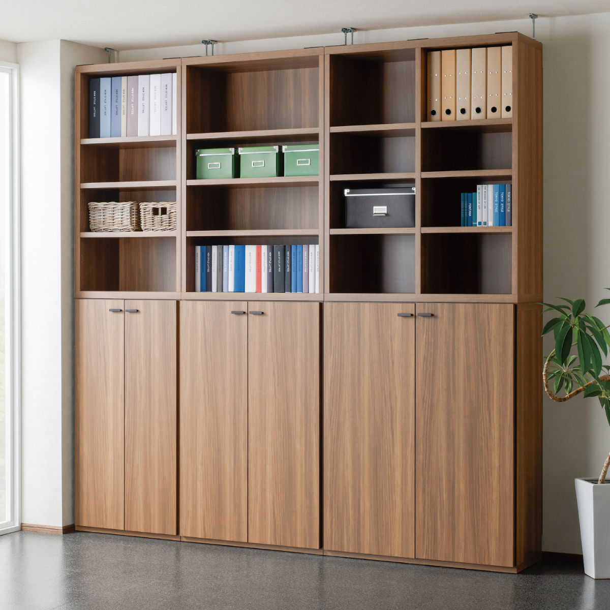 フナモコ（FUNAMOCO） 木製ラック 4段2列 組合せ家具 リビングシェルフ