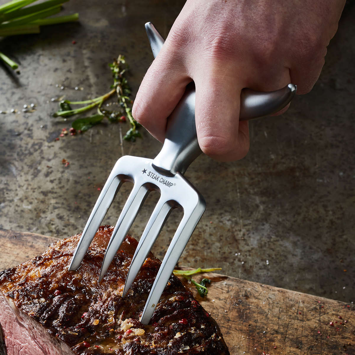 アウトレット）ステーキ STEAK CHAMP カット用 フォーク BULL FORK