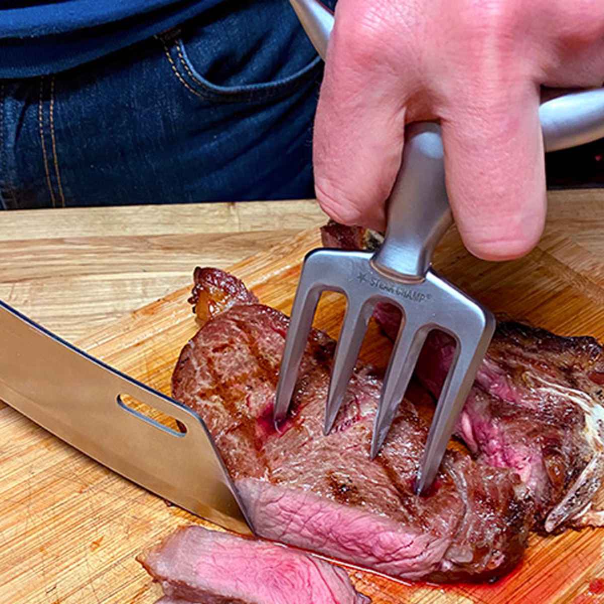 アウトレット）ステーキ STEAK CHAMP カット用 フォーク BULL FORK