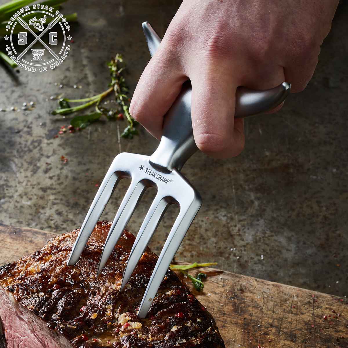 アウトレット）ステーキ STEAK CHAMP カット用 フォーク BULL FORK