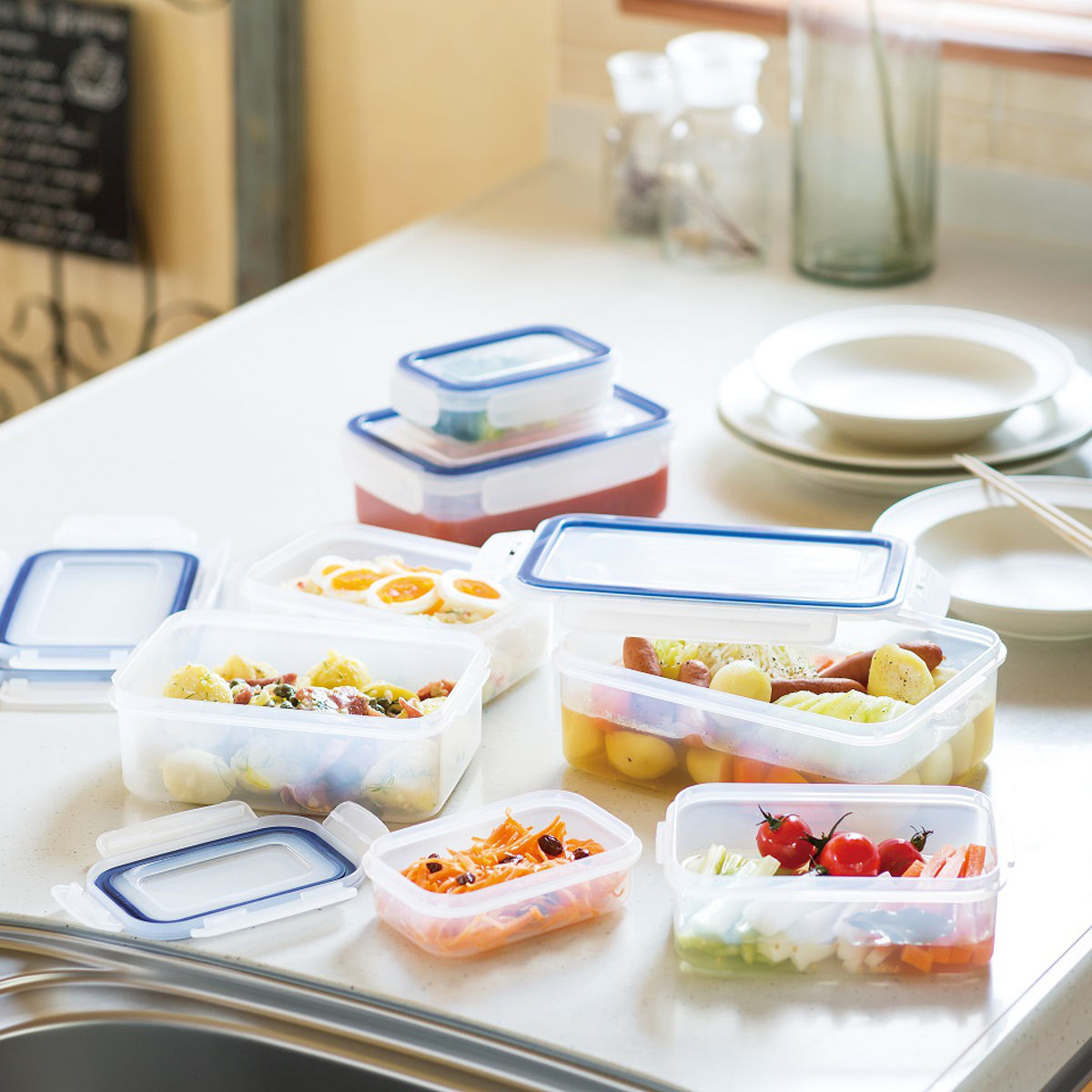 Lustroware（ラストロウェア） 保存容器 650ml 深型 イージーケア 4点