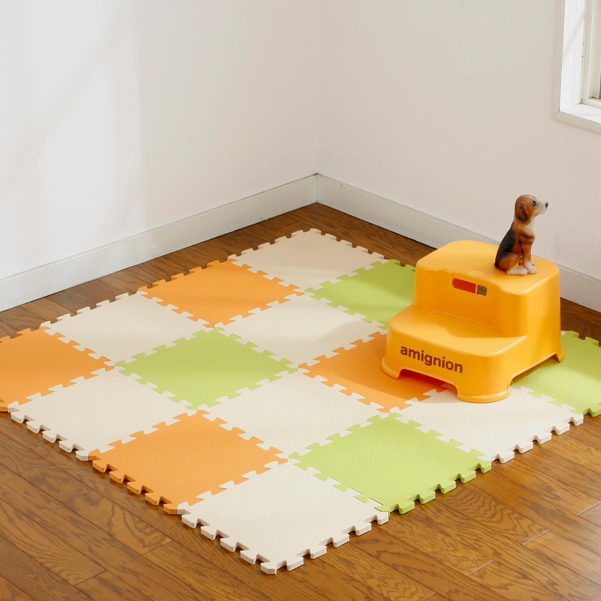 パズルマット やわらかジョイントカラーマット 8枚組 ジョイントマット