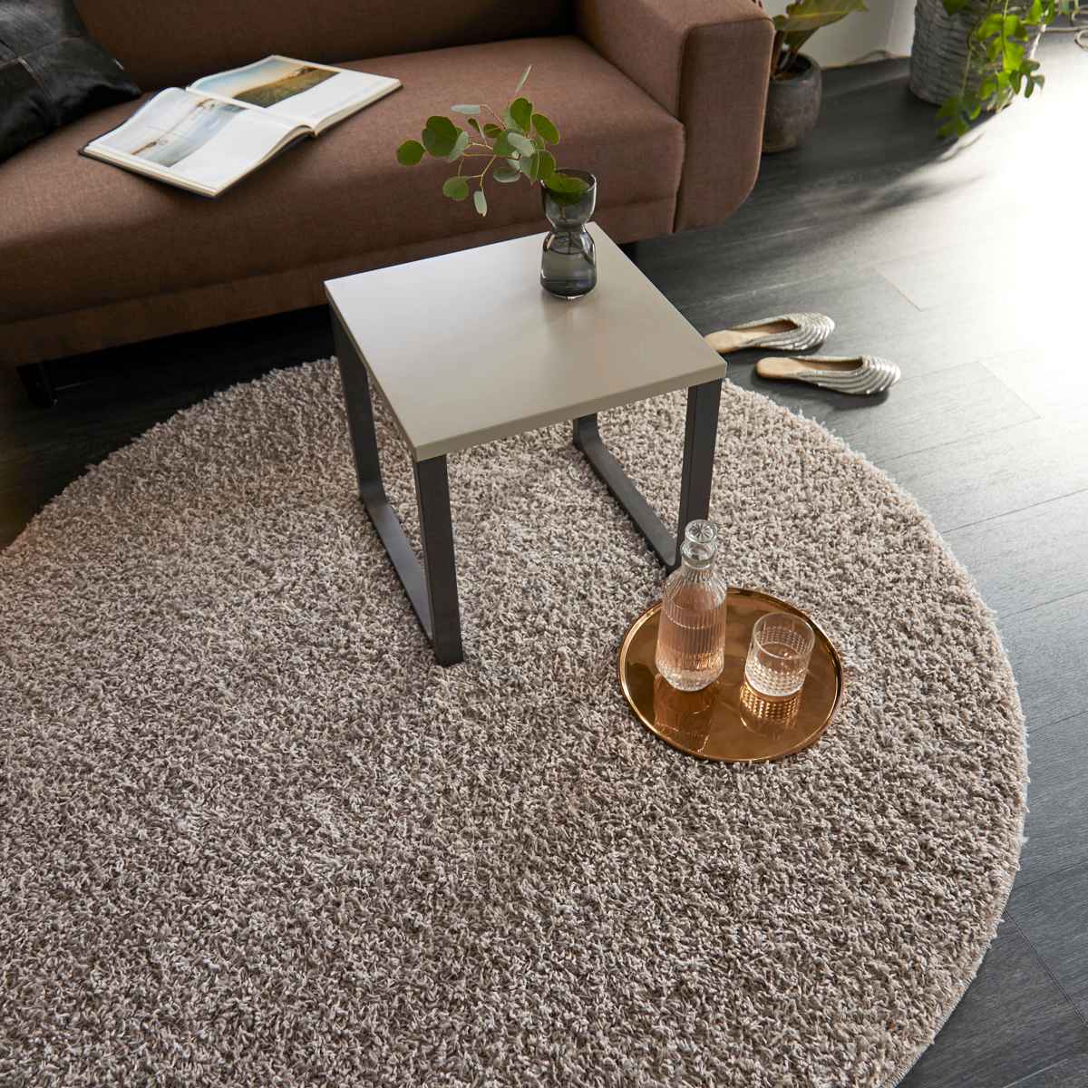 スミノエ ラグ ルーパス 150×150cm 円形 防ダニ アレルブロック