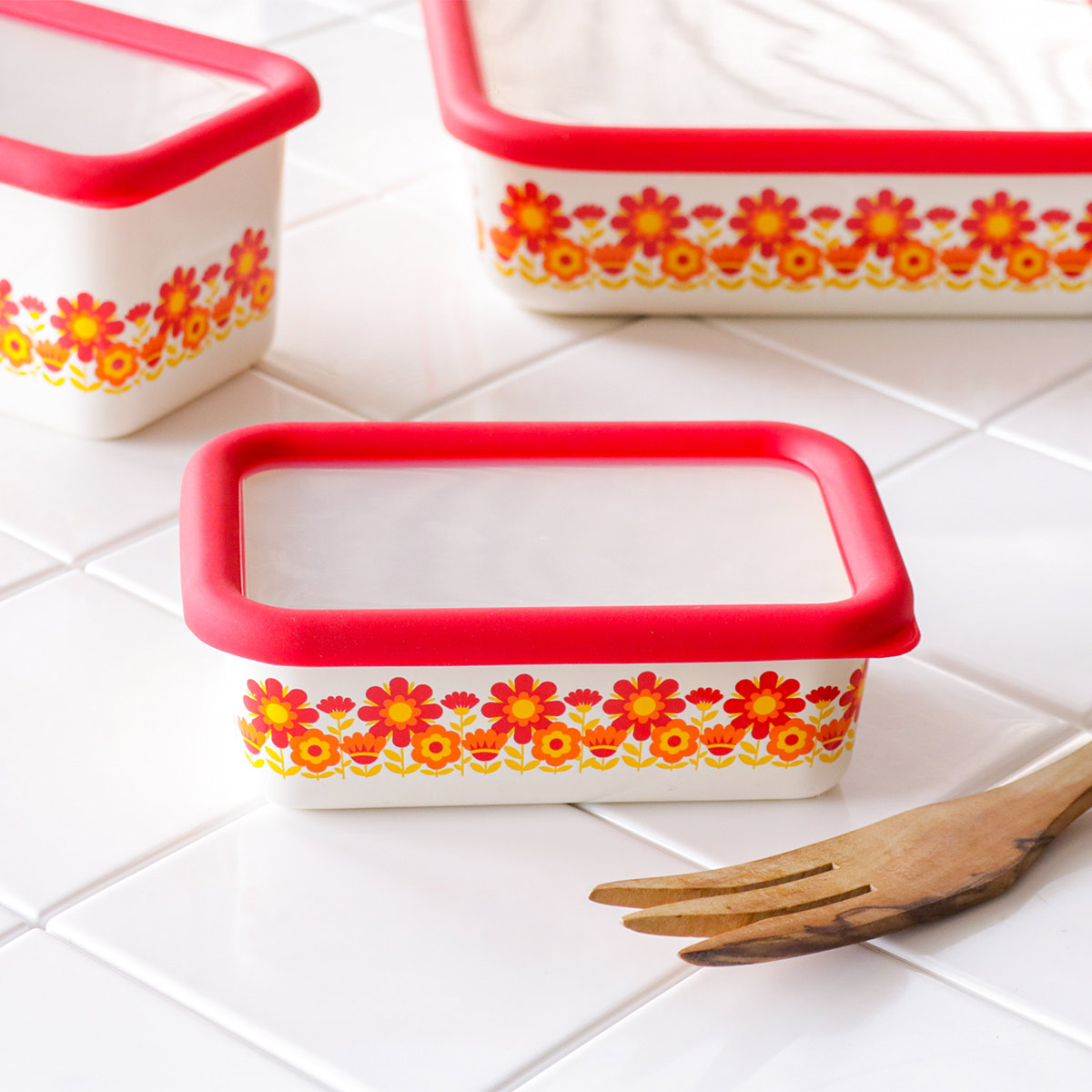 Honey Ware 保存容器 450ml メモリーズ 浅型角容器 S HoneyWere