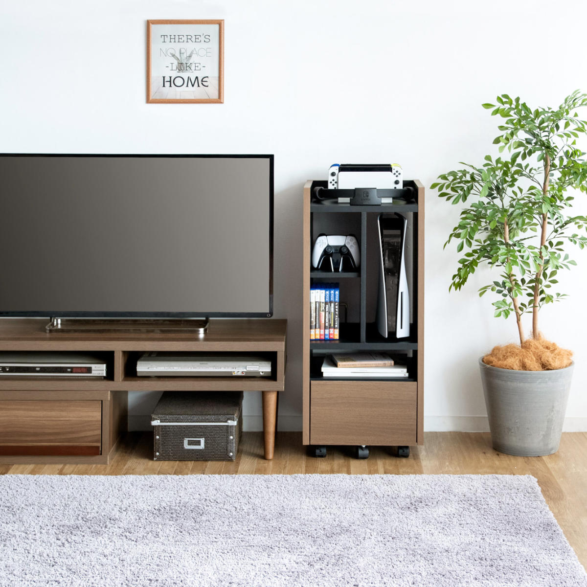 宮武製作所 ゲーム機ラック 縦置き キャスター付 REGABO 約幅39cm