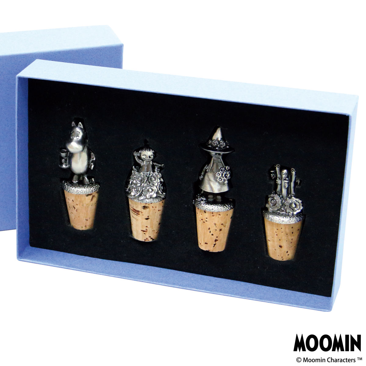 ボトルストッパー ムーミン パーティーボトルキャップ4個セット （ MOOMIN ボトルキャップ ワイン保存 酸化防止 新鮮 コルク栓 保存栓 ワイン用キャップ ）