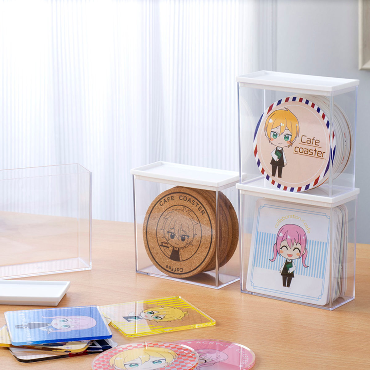 イノマタ化学 コースターディスプレイケース 10個セット 幅10.9×奥行