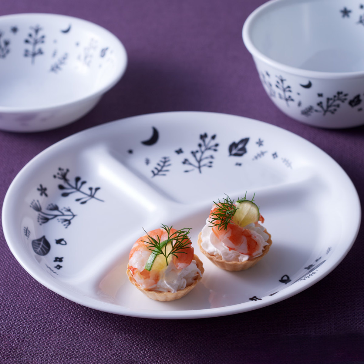 コレール　ランチプレート　仕切り皿 5枚セット　26cm CORELLE（コレール） ランチプレート 26cm CORELLE 強化ガラス 同柄5枚