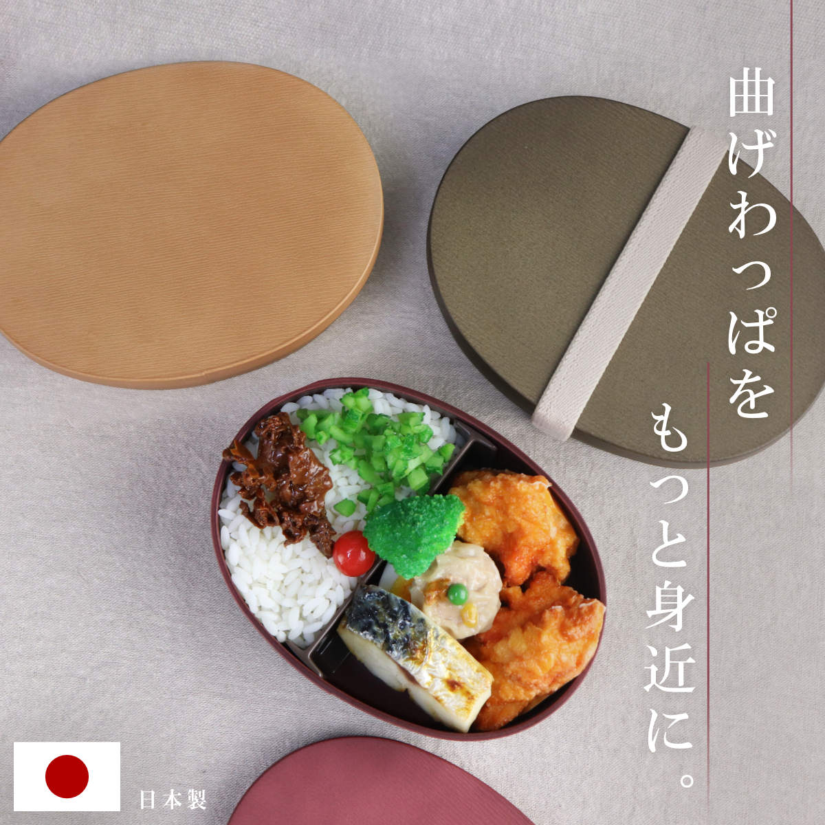 HAKOYA お弁当箱 曲げわっぱ一段弁当 小 1段 500ml （ 弁当箱 わっぱ