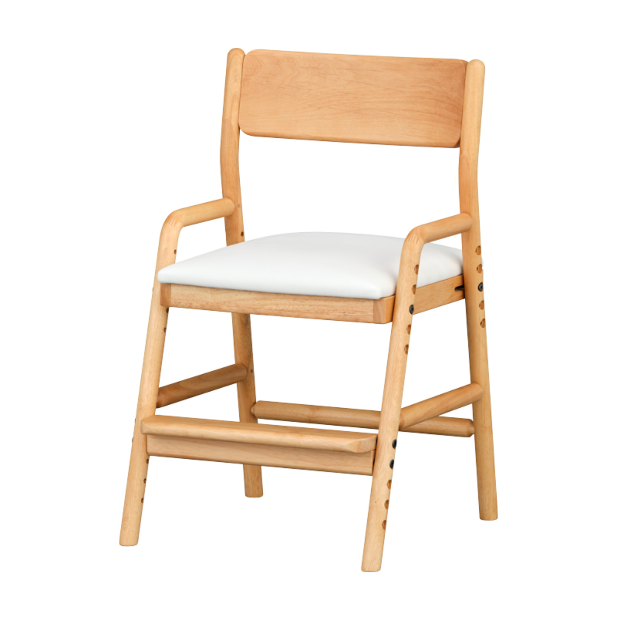 【美品】一生紀 リビングチェア B 木製 ナチュラル 一生紀（ISSEIKI） 学習椅子 高さ74cm 天然木 PVC座面 BINO （ デスク