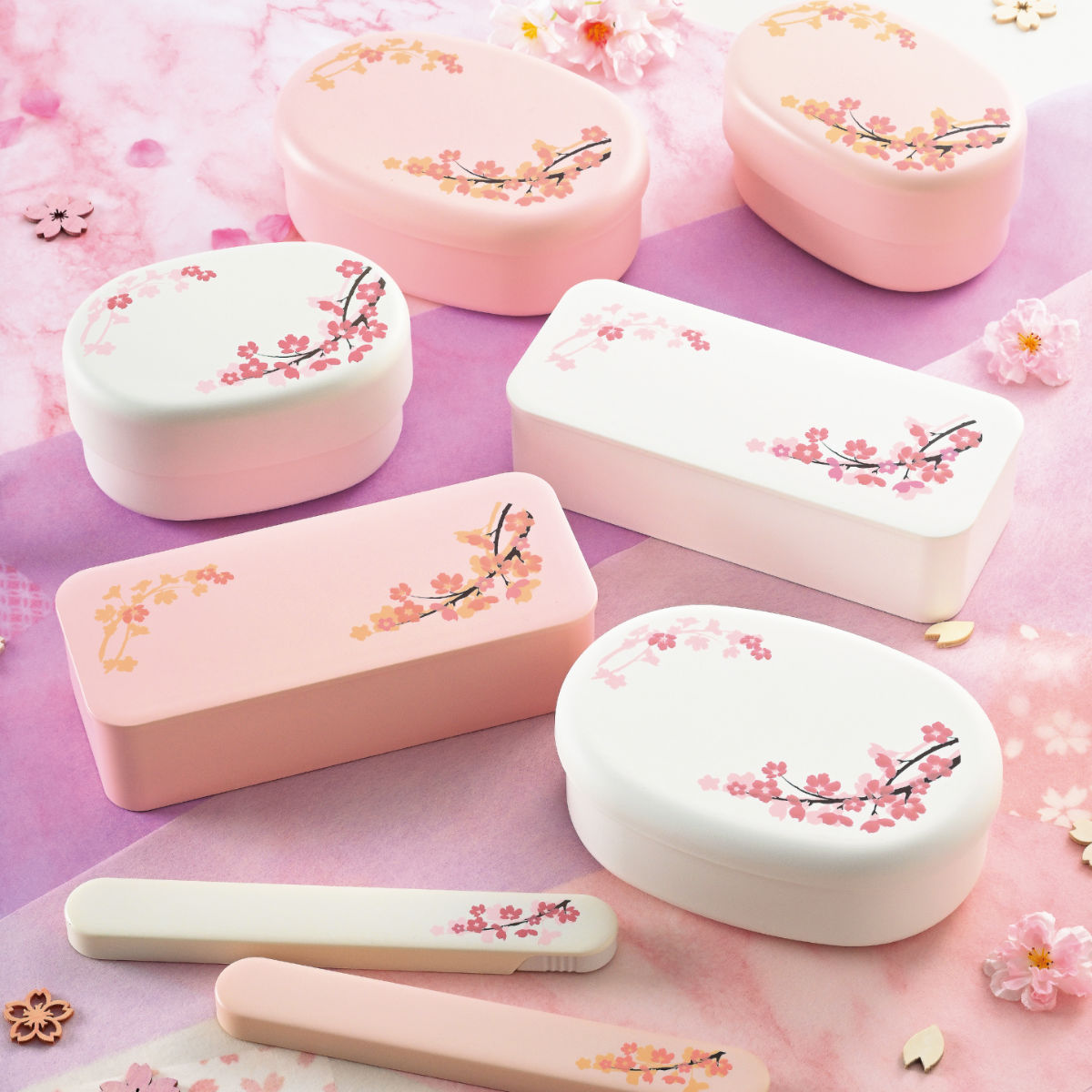 AOHEA 高品質ステンレス製弁当箱 ピンク 4カップ¥18.235 HAKOYA お弁当箱 スリム一段ランチ SAKURA 1段 550ml （ 弁当箱 ランチ
