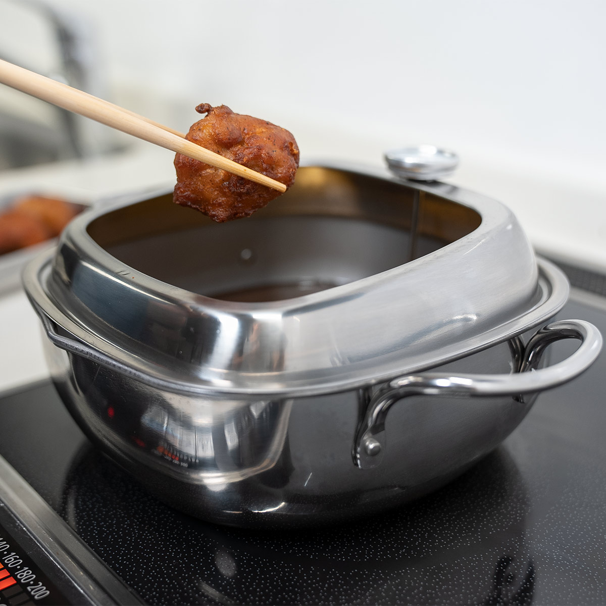 アーネスト（Arnest） 天ぷら鍋 角型 20cm IH対応 食彩亭 ステンレス製